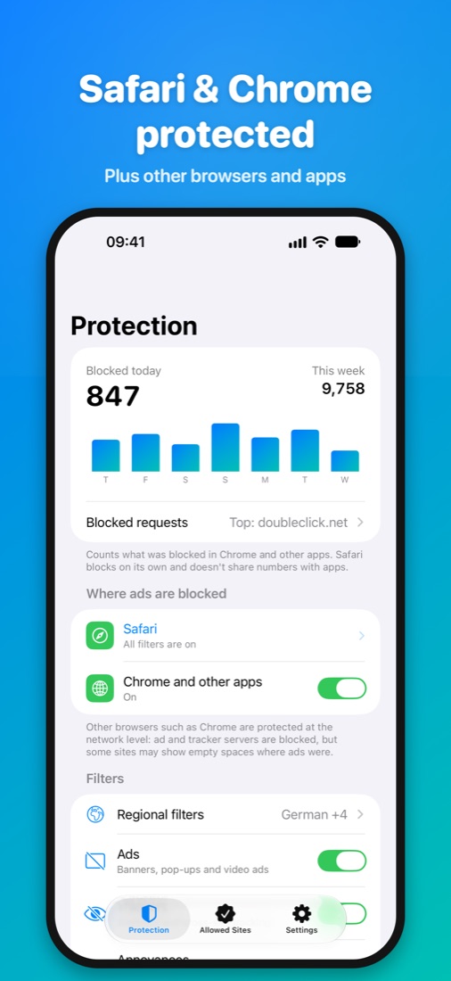 Safari & Chrome protected — Plus other browsers and apps